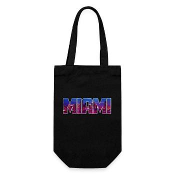 Miami Skyline Florida USA - Geschenkbeutel für Flaschen - Schwarz - Vorne