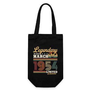 Legendär seit März 1954 Vintage-Geschenk - Geschenkbeutel für Flaschen - Schwarz - Vorne