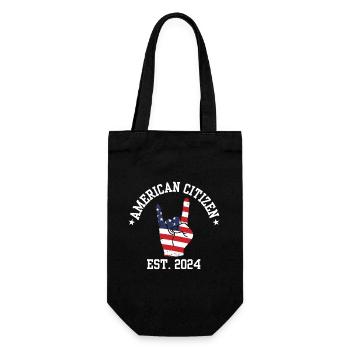 Citoyen américain Est 2024 Drapeau américain naturalisé - Sac à bouteille - noir - Devant
