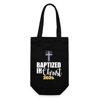 Baptized In Christ 2024 Religious Christian - Geschenkbeutel für Flaschen - Schwarz - Vorne