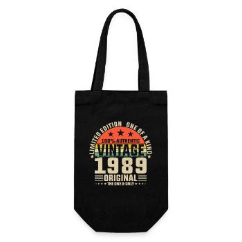 1989 Geburtstagsgeschenk 1989 Jahrgang 1989 Geschenk - Geschenkbeutel für Flaschen - Schwarz - Vorne