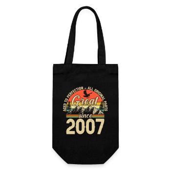 Anniversaire 18 Ans Original 2007 Cadeau Fête - Sac à bouteille - noir - Devant