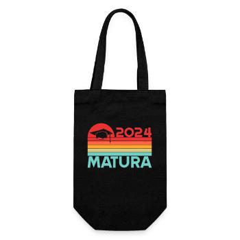 Matura Junge Mädchen Damen und Herren Matura 2024 - Geschenkbeutel für Flaschen - Schwarz - Vorne