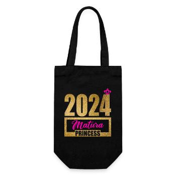Matura Junge Mädchen Damen und Herren Matura 2024 - Geschenkbeutel für Flaschen - Schwarz - Vorne