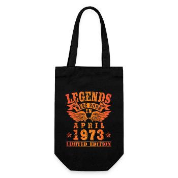 Legends were born in April 1973 Geburtstag - Geschenkbeutel für Flaschen - Schwarz - Vorne