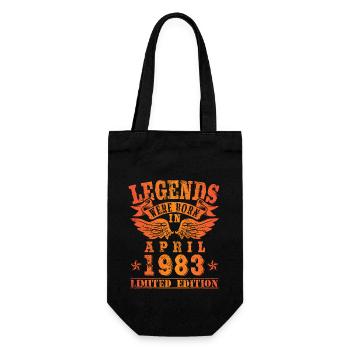 Legends were born in April 1983 Geburtstag - Geschenkbeutel für Flaschen - Schwarz - Vorne