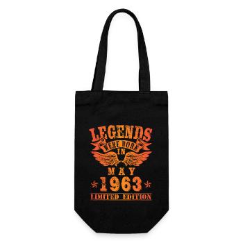 Legends were born in Mai 1963 Geburtstag - Geschenkbeutel für Flaschen - Schwarz - Vorne
