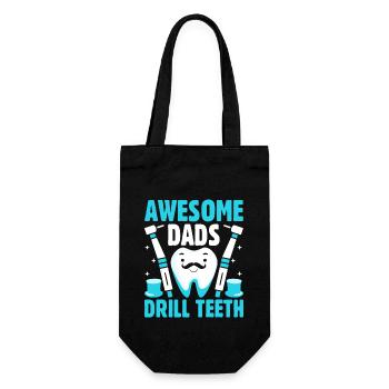 Awesome Väter bohren Zähne Zahnarzt Vater Zahnarzt Höhle - Geschenkbeutel für Flaschen - Schwarz - Vorne