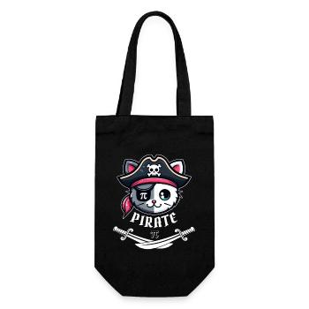 Gasparilla Cat Pirat 3.14 Pi Tag Mathematik Wissenschaft - Geschenkbeutel für Flaschen - Schwarz - Vorne