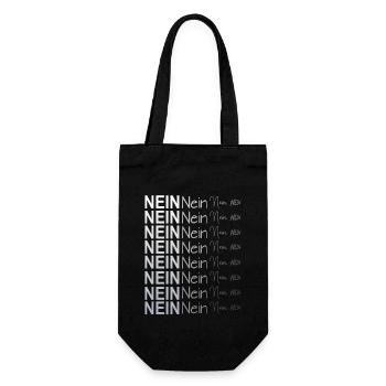 NEIN Bevor Du fragst. Nein Danke - Geschenkbeutel für Flaschen - Schwarz - Vorne