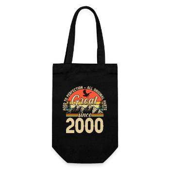 2000 Anniversary Born In 2000 Vintage Retro. Editio - Gift Bag for Bottles - black - Front
