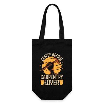 Carpentry Lover Coffee Woodworking Coffee Lover - Geschenkbeutel für Flaschen - Schwarz - Vorne