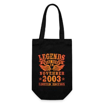 Legends were born in November 2003 Geburtstag - Geschenkbeutel für Flaschen - Schwarz - Vorne
