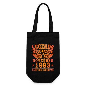 Legends were born in November 1993 Geburtstag - Geschenkbeutel für Flaschen - Schwarz - Vorne