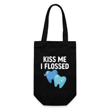 Kiss Me I Flossed Dentiste Dentisterie Dentaire Dent D - Sac à bouteille - noir - Devant