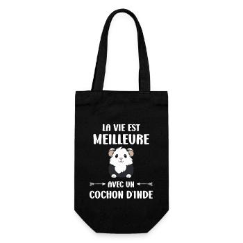 Humour cochon d'ine - Sac à bouteille - noir - Devant