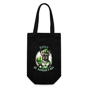 Bouledogue français de la Saint-Patrick I St. Paddy’s - Sac à bouteille - noir - Devant