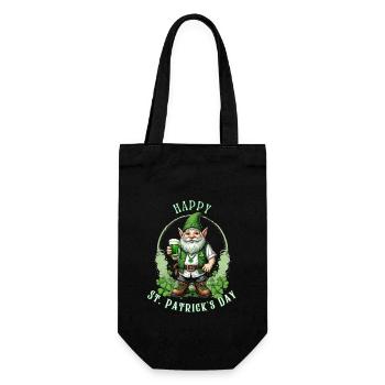 St. Patrick's Day Leprechaun I Green Beer I - Gift Bag for Bottles - black - Front