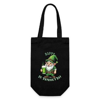 St. Patrick's Day Leprechaun I Green Beer I - Gift Bag for Bottles - black - Front