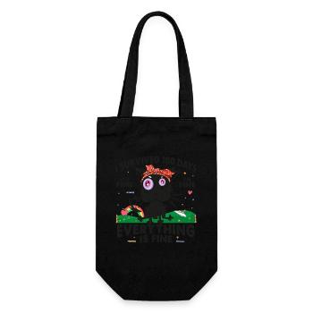 100 Days of School Cat IT'S FINE I'M FINE - Gift Bag for Bottles - black - Front