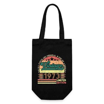 1973 Retro Birthday Gift. Vintage 1973. - Gift Bag for Bottles - black - Front