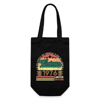 1976 Retro Birthday Gift. Vintage 1976. - Gift Bag for Bottles - black - Front