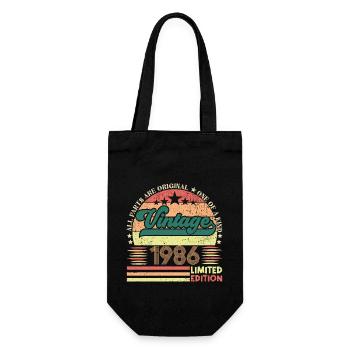 Cadeau d’anniversaire Retro 1986. Vintage 1986. - Sac à bouteille - noir - Devant