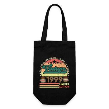 Retro 1999 Geburtstagsgeschenk. Jahrgang 1999. - Geschenkbeutel für Flaschen - Schwarz - Vorne