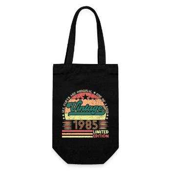 Retro 1985 Geburtstagsgeschenk. Jahrgang 1985. - Geschenkbeutel für Flaschen - Schwarz - Vorne
