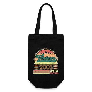 Retro 2005 Geburtstagsgeschenk. Jahrgang 2005. - Geschenkbeutel für Flaschen - Schwarz - Vorne