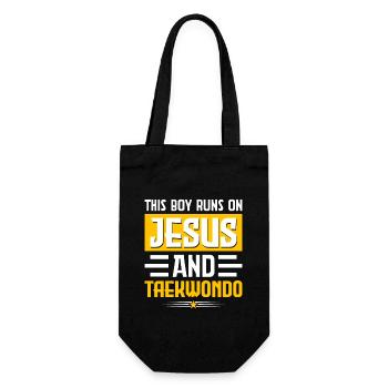 This Boy runs on Jesus and Taekwondo - Gift Bag for Bottles - black - Front