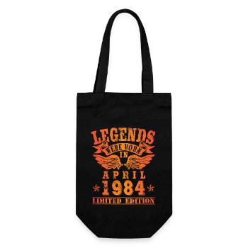 Legends were born in April 1984 Geburtstag - Geschenkbeutel für Flaschen - Schwarz - Vorne