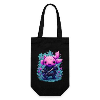 Axolotl - Geschenkbeutel für Flaschen - Schwarz - Vorne
