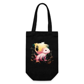 Axolotl - Geschenkbeutel für Flaschen - Schwarz - Vorne