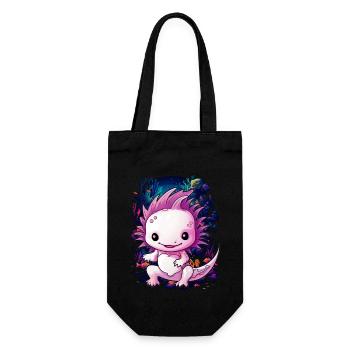 Axolotl - Geschenkbeutel für Flaschen - Schwarz - Vorne