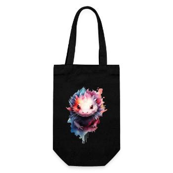 Axolotl - Geschenkbeutel für Flaschen - Schwarz - Vorne