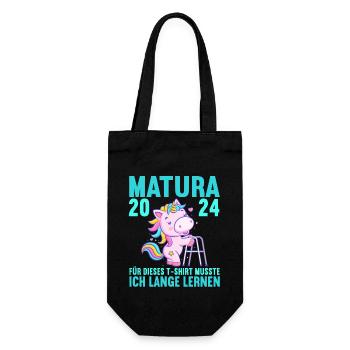Matura Junge Mädchen Damen und Herren Matura 2024 - Geschenkbeutel für Flaschen - Schwarz - Vorne