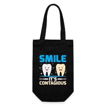 Smile It's Contagious Dentist Dental Dentistry Den - Gift Bag for Bottles - black - Front