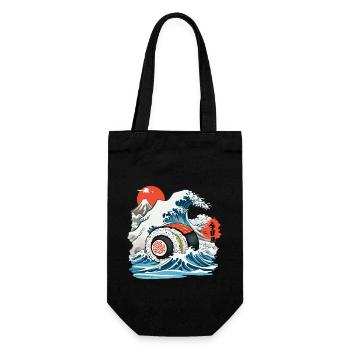 Rouleau de sushi japonais Vintage Ukiyo-E Design - Sac à bouteille - noir - Devant