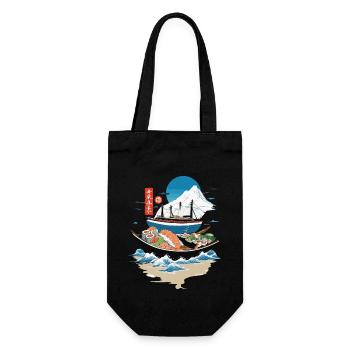 Japanische Sushi Bowl Streetwear Kunst - Geschenkbeutel für Flaschen - Schwarz - Vorne