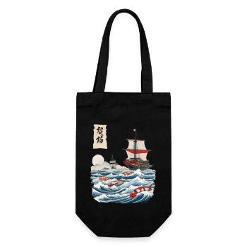 Sushi Ukiyo-E Japon Pêche Design Esthétique - Sac à bouteille - noir - Devant
