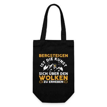 Bergsteiger Wandern Wanderer Klettern Bergsteigen - Geschenkbeutel für Flaschen - Schwarz - Vorne