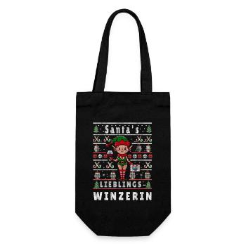 Noël moche LE VIGNERON PRÉFÉRÉ DU PÈRE NOËL - Sac à bouteille - noir - Devant