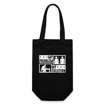 Wood Carver My Problem My Pictogram Dad Carpentry - Gift Bag for Bottles - black - Front