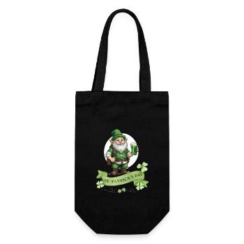 St. Patrick's Day Leprechaun I Green Beer I - Gift Bag for Bottles - black - Front