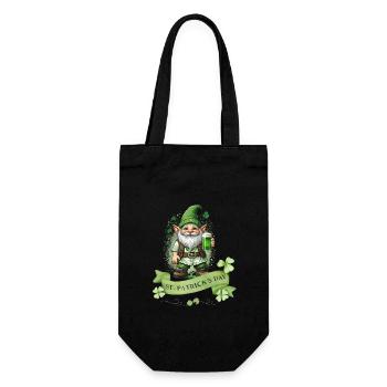 St. Patrick's Day Leprechaun I Green Beer I - Geschenkbeutel für Flaschen - Schwarz - Vorne