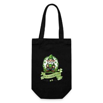 St. Patrick's Day Leprechaun I Green Beer I - Gift Bag for Bottles - black - Front