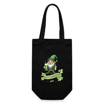 St. Patrick's Day Leprechaun I Green Beer I - Gift Bag for Bottles - black - Front