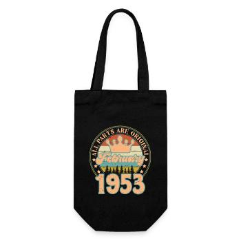 Februar 1953. Februar 1953 Geburtstagsgeschenk. - Geschenkbeutel für Flaschen - Schwarz - Vorne