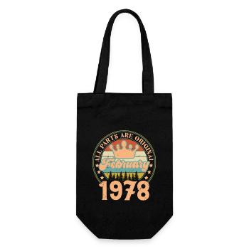 Februar 1978. Februar 1978 Geburtstagsgeschenk. - Geschenkbeutel für Flaschen - Schwarz - Vorne